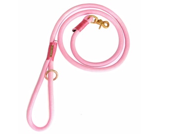 Pale Pink Rope Dog Leash // Rope Dog Lead - Strong Dog Leash - Heavy duty brass clip (Free delivery worldwide)
