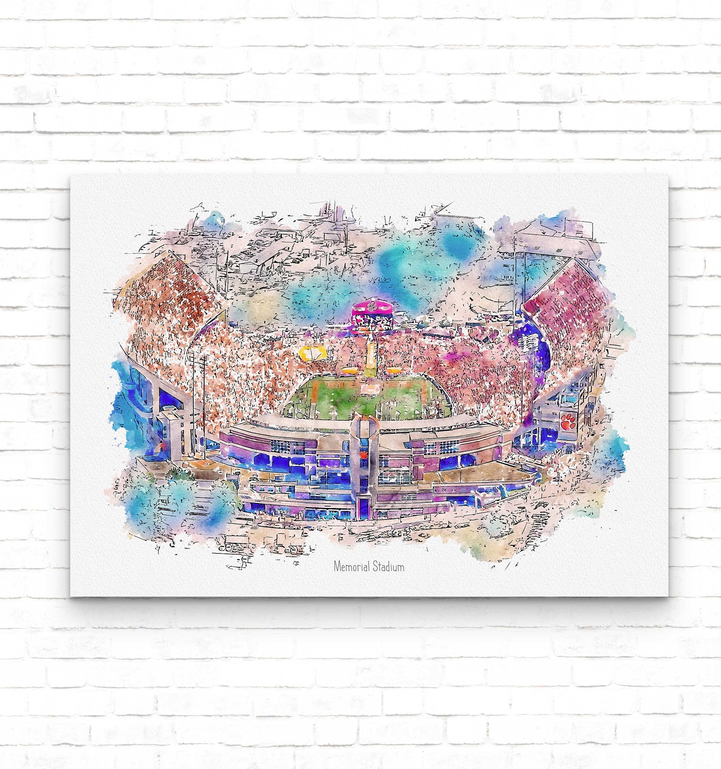 Clemson Tigers Fußball Memorial Stadium Druck Clemson | Etsy
