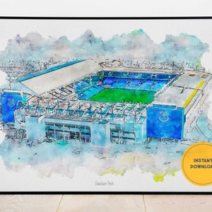 Everton Football Poster, Goodison Park Print, druckbare Wandkunst, Trauzeugen Geschenk, Football Poster