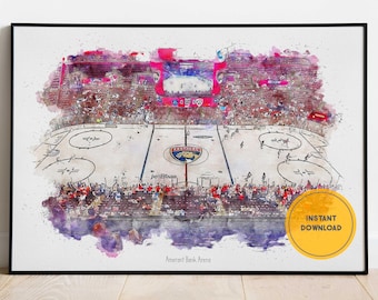 Florida Panthers Hockey Print, Amerant Bank Arena Print, Ice Hockey Wall Decor, Printable Wall Art, Instant Download, Gift for Dad