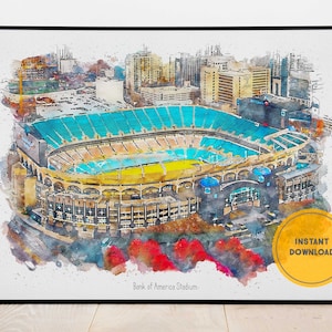 Charlotte FC Soccer Poster, Bank of America Stadium Print, Futbol Poster Print, Groomsmen Gift, Man Cave Wall Decor, Minimalist Wall Art
