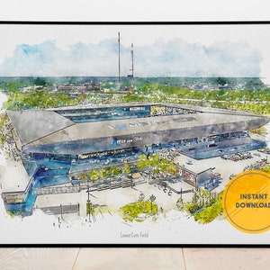 Columbus Crew Soccer Poster, Lower.Com Field Stadium Print, Nashville Wall Art, Sports Bar Wall Decor, Gift for Him