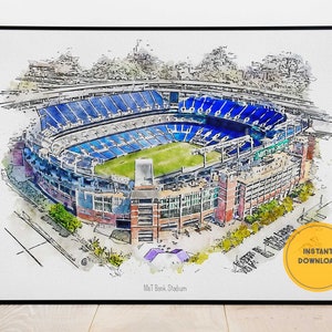 Baltimore Ravens Poster, M&T Bank Stadium Print, Ravens Wall Decor, Printable Wall Art, Graduation Gift, Gift for Him