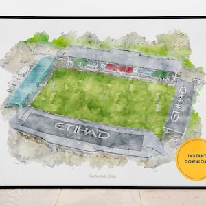 Harlequins Rugby Print, Twickenham Stoop Poster, Gifts for Dad, Rugby Wall Art