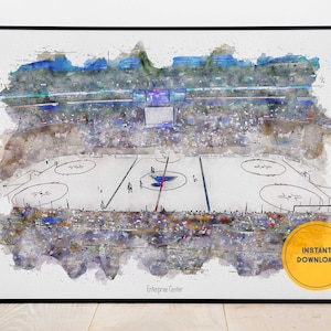 St. Louis Blues Print, Enterprise Center Stadium Print, Hockey Wall Decor, Printable Wall Art, Instant Download