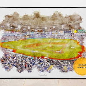 Tampa Bay Rays Baseball Poster, Tropicana Field Stadium Print, Printable Wall Art, Sports Wall Decor, Instant Download