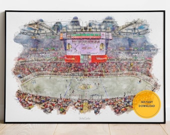 Chicago Blackhawks, United Center Druck, Eishockey Wanddekor, Trauzeugen Geschenk, druckbare Wandkunst, Instant Download