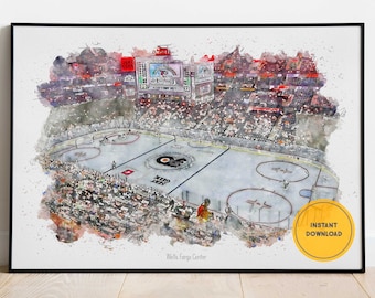 Philadelphia Flyers Poster, Wells Fargo Center Stadium Print, Flyers Hockey, Hockey Gift For Him, Groomsmen Gift for Wedding