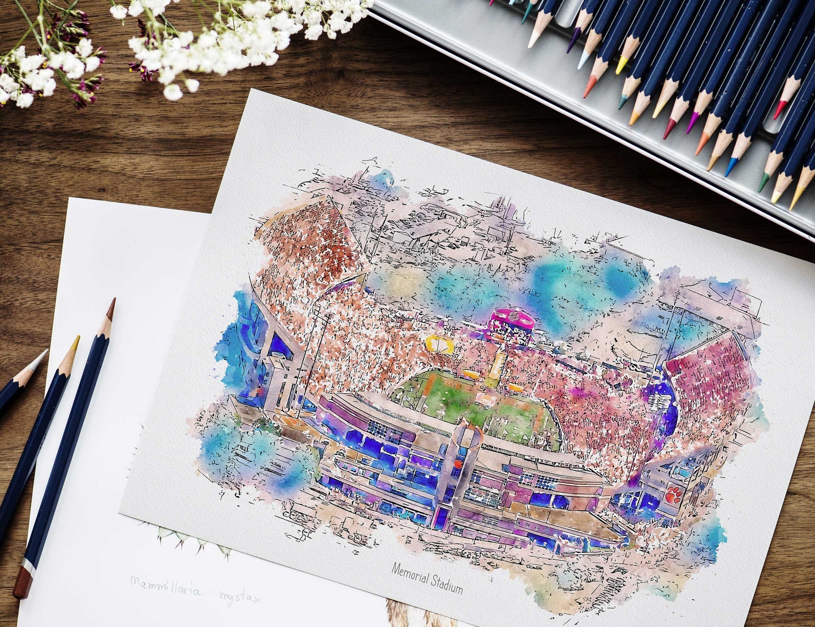 Clemson Tigers Fußball Memorial Stadium Druck Clemson | Etsy