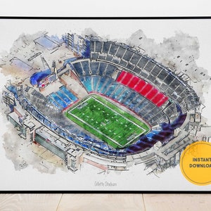 New England Patriots Poster, New England Patriots Print, Gillette Stadium Print, Football Poster, Groomsmen Gift, Home Decor