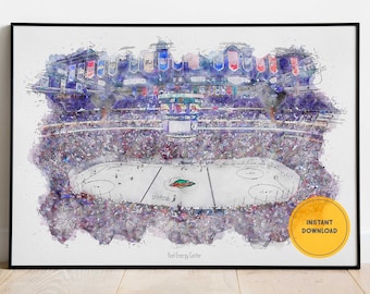 Minnesota Wild, Xcel Energy Center Druck, Eishockey, Trauzeuge Geschenk, druckbare Wandkunst