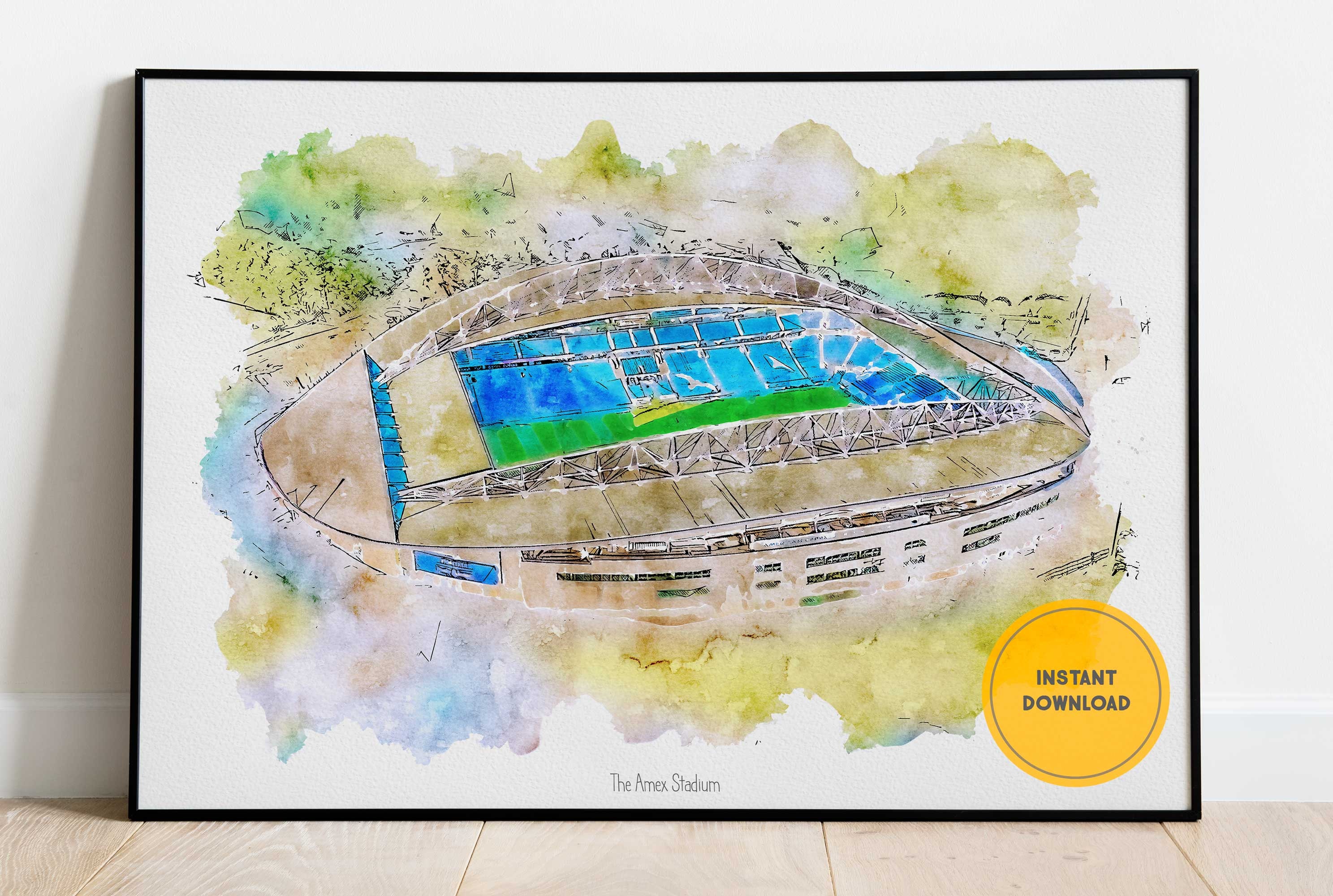 ブライトンFC ゴールドストーン グランド絵画−オールドファン必見 Brighton fc poster - Etsy 日本