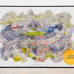 Chicago White Sox Baseball Poster, garantierte Rate Field Stadium Druck, druckbare Wandkunst, Sport Wand-Dekor, sofortiger Download