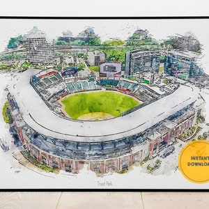 Atlanta Braves Truist Park Stadium Baseball Poster, Printable Wall Art, Sports Wall Decor, Instant Download, Gift for Him