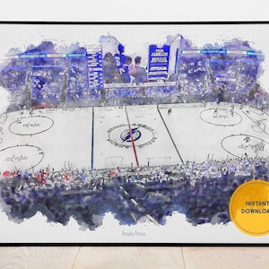 Tampa Bay Lighting Hockey Poster, Amalie Arena Print, Ice Hockey Wall Decor, Printable Wall Art, Instant Download
