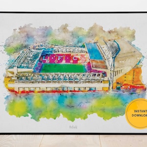 Liverpool FC Print, Anfield Stadium Football Poster, Office Wall Art, Wall Decor, Groomsmen Gift, Football Gift for Him