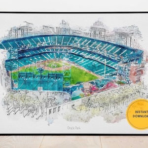 San Francisco Giants Poster, Oracle Park Print, Baseball Fan Art, SF Giants Print, Man Cave Wall Art, Gift for Her, Wall Decor