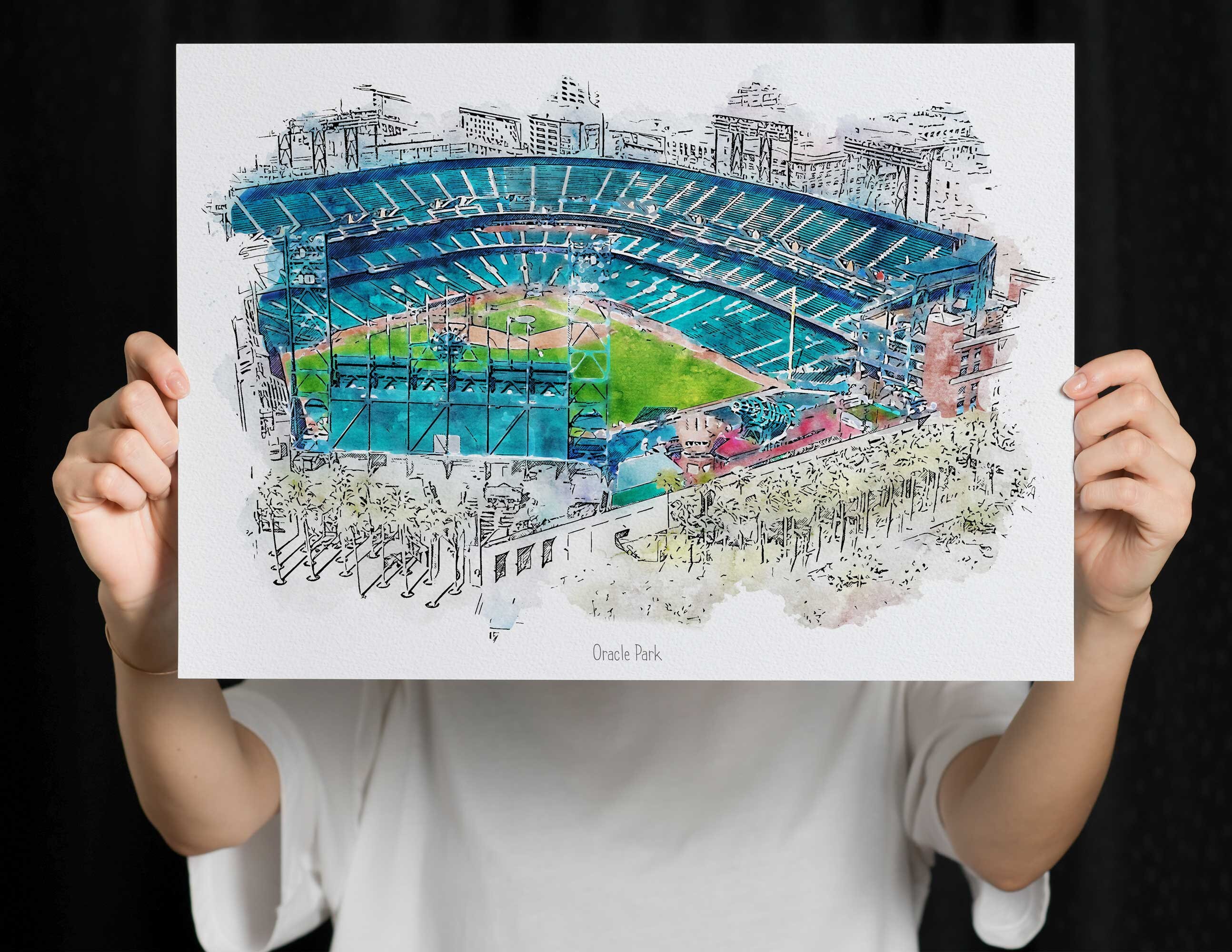 San Francisco Giants Poster, Oracle Park Print, Baseball Fan Art, SF ...