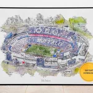Buffalo Bills Print, Bills Stadium Print, Buffalo Bills Decor, Kids Wall Decor, Office Decor, Groomsmen Gift, Gifts for Him