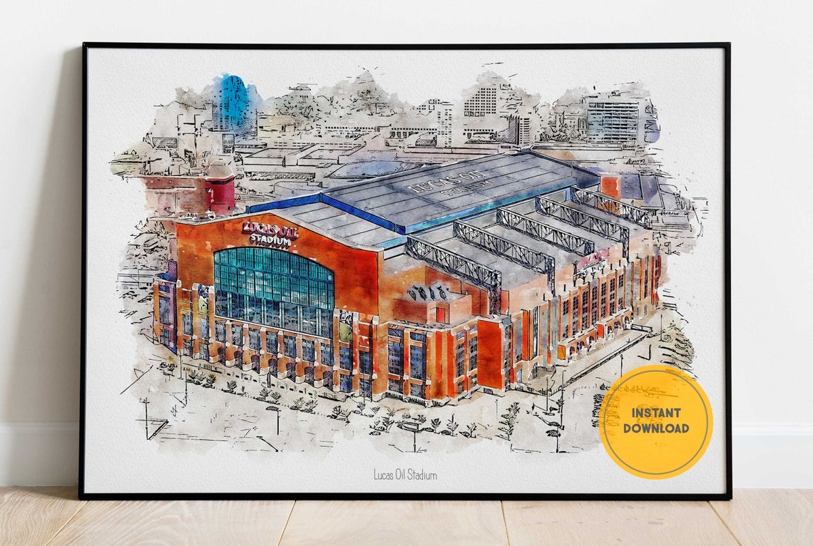 Indianapolis Colts Poster Lucas Öl Stadion Druck Vintage | Etsy