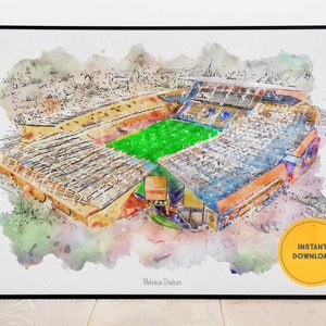 Wolverhampton Wanderers Druck, Molineux Stadion Druck, Wölfe FC, Fußball-Kunst, Fußball Poster, Fußball-Wand-Kunst