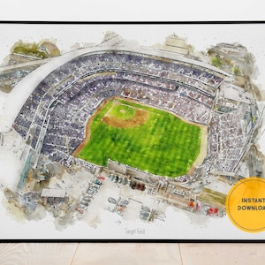 Minnesota Twins Baseball Poster, Target Field Stadium Print, Printable Wall Art, Sports Wall Decor, Instant Download