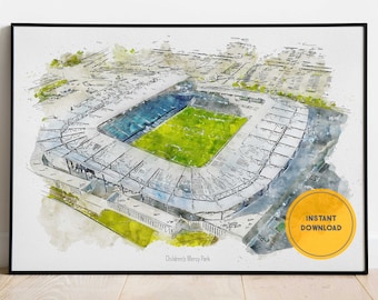 Sporting Kansas City Soccer Poster, Children&#39;s Mercy Park Stadium Print, Man Cave Wall Decor, Gift for Him or Her, Digital Printable Poster