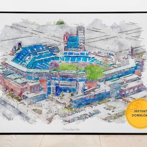 Philadelphia Phillies Print, Citizens Bank Park Stadium Print, Baseball Wall Decor, Printable Wall Art, Instant Download