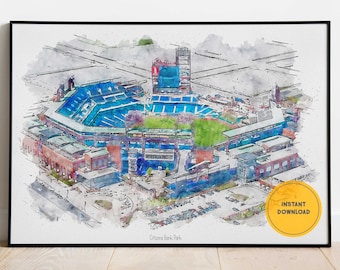 Philadelphia Phillies Print, Citizens Bank Park Stadium Print, Baseball Wall Decor, Printable Wall Art, Instant Download