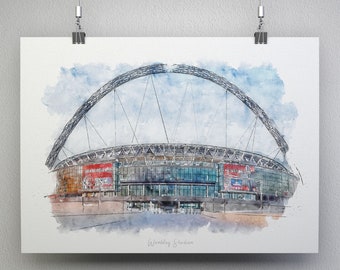 England Print, Wembley Print, Football Print, Football Poster, Gift for Men, Gift for Son, Soccer Print, Office Decor, Kids Wall Art, Poster