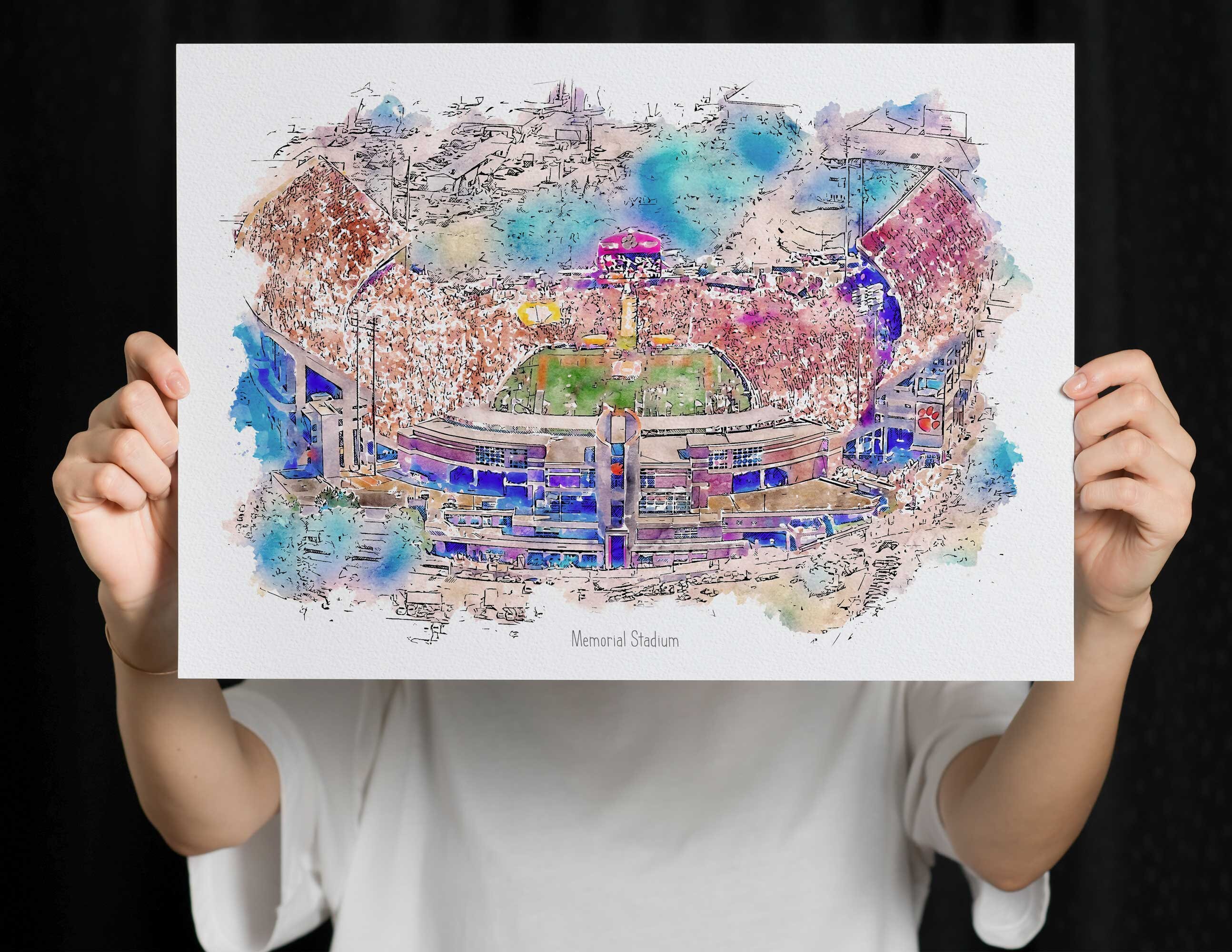 Clemson Tigers Fußball Memorial Stadium Druck Clemson | Etsy