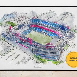 Print of Vintage Nissan Stadium Seating Chart Seating Chart on