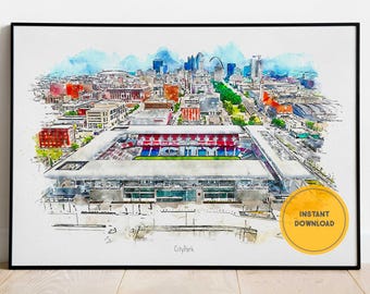 St. Louis City SC Poster, CityPark Stadium Print, Man Cave Wall Decor, Gift for Him, Digital Printable Poster, Bedroom Art Prints