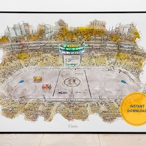 Boston Bruins Poster, Boston Bruins Hockey, Bruins Wall Art, Home Decor, TD Garden Art, Hockey Poster, Instant Download