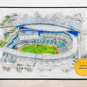 Pôster de beisebol do Seattle Mariners T-Mobile Park Stadium, arte de parede para impressão, decoração de parede esportiva, download instantâneo,