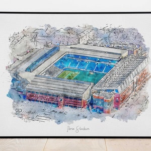 Glasgow Rangers FC Poster, Ibrox Stadium Art Print Poster, Rangers FC Print, Groomsmen Gift, Printable Wall Art, Instant Download
