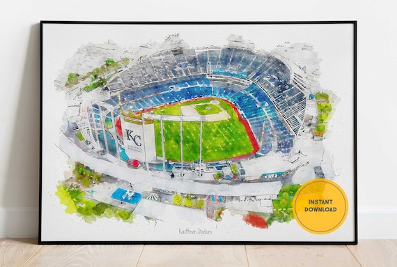 Kansas City Royals Baseball Poster, Kauffman Stadium Print, Printable Wall Art, Sports Wall Decor, Instant Download