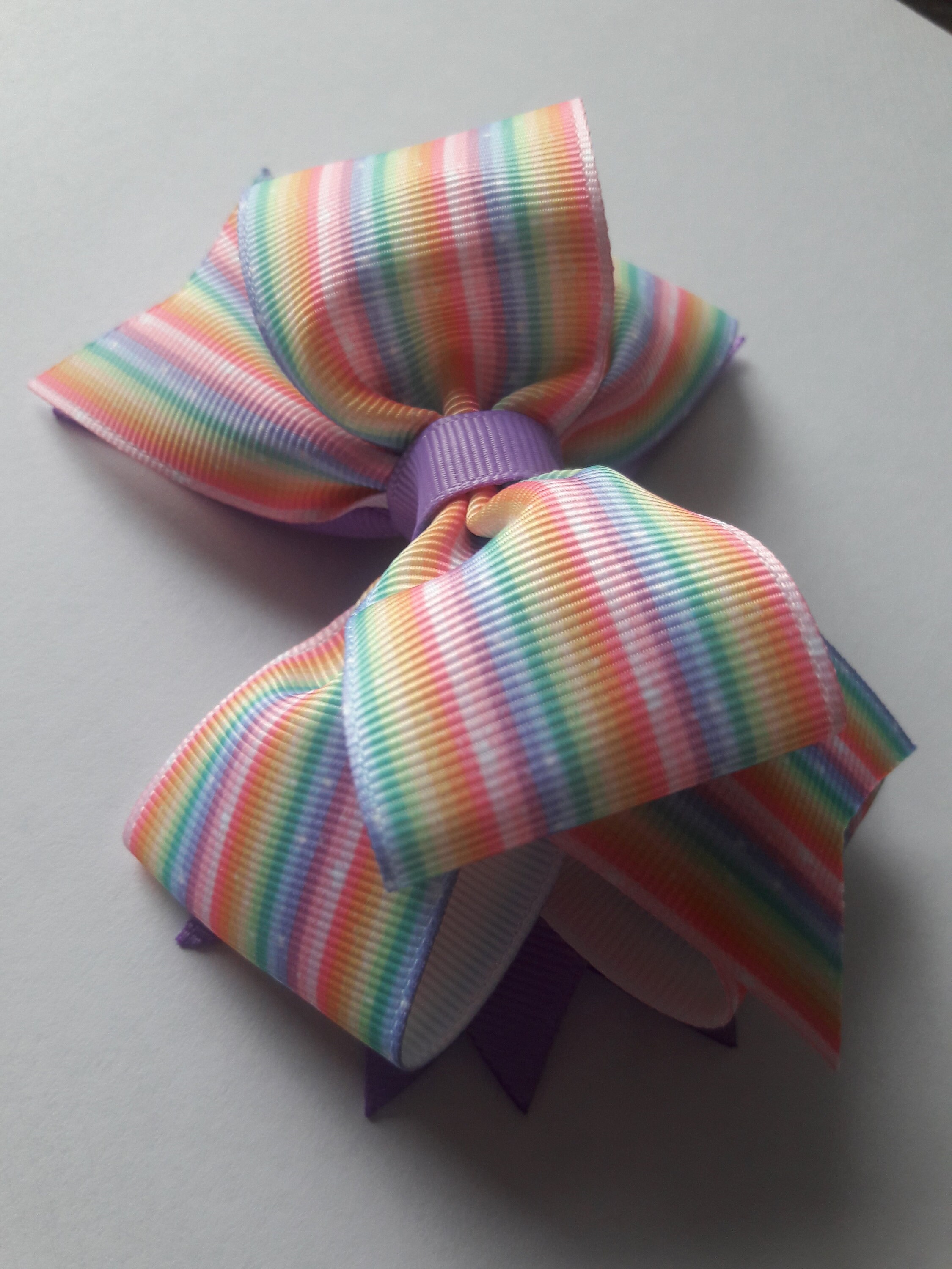 Pastel Rainbow Hair Bow Rainbow Hair Bow 4 Inch Hair Bow Etsy