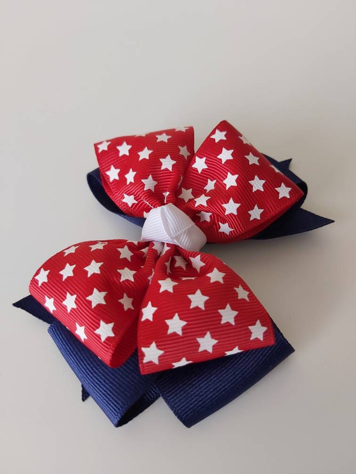 4th of July Hair Bow Red White and Blue Hair Bow Patriotic Etsy