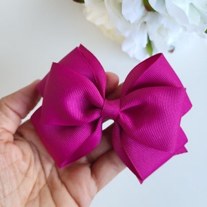 WÄHLEN SIE IHREN STIL Haarschleife, festliche Haarschleife in Fushia-Farbe, einfarbige Haarschleife, Mädchen-Haarschleife, Kleinkind-Haarschleife, Babyhaar, Herbst-Haarschleife