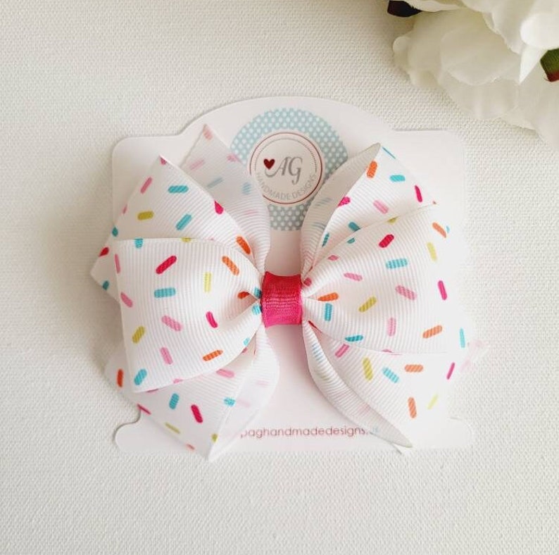 2nd Birthday Hair Bows For Girls - Sparkly Sprinkle Hair Clips, Cute Toddler Party Accessories