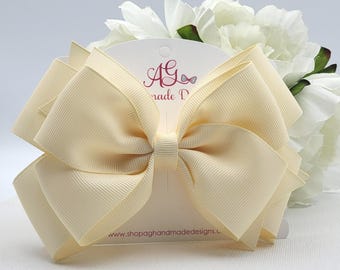 Ivory Hair Bow or Headband - 8 Styles
