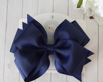 CHOOSE YOUR STYLE Hair Bow, Light Navy Blue Hair Bow, Classic Hair Bow, Girls Hair Bow, Toddler Hair Bow, Baby Hair Bow, Navy Hair Clips