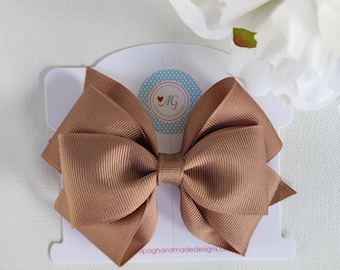 CHOOSE YOUR STYLE Hair Bow, Taupe Color Hair Bow, Solid Color Hair Bow, Girl Hair Bow, Toddler Hair Bow, Baby Hair Bow, Fall Hair Bow