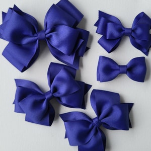 KIES UW STIJL Haarstrik, Koningsblauwe Kleur Haarstrik, Effen Kleur Haarstrik, Uniforme Haarstrik, Haarelastiekjes voor meisjes, Blauwe Haarstrik
