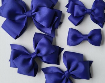 Royal Blue Color Hair Bow - 8 Styles