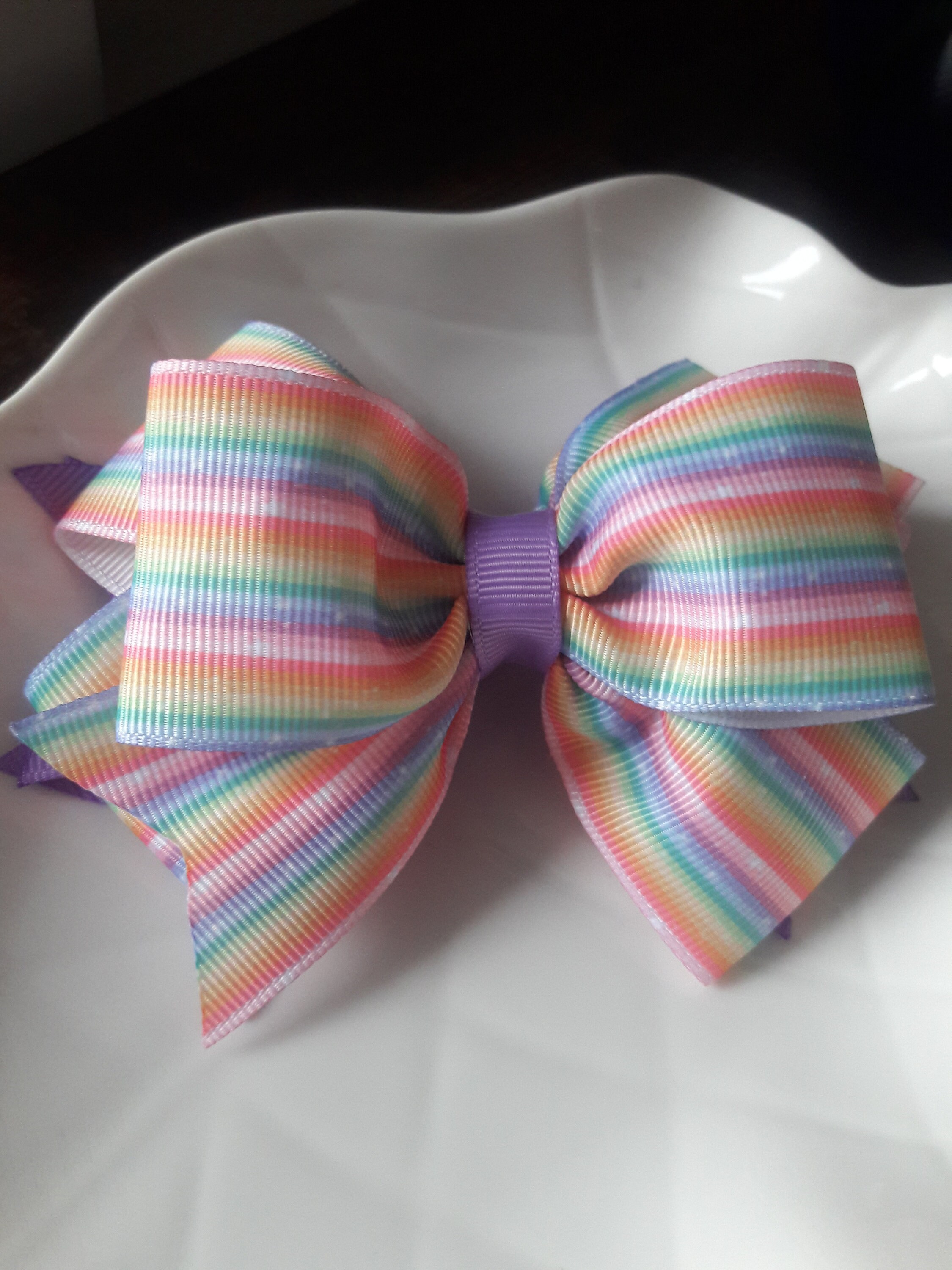Pastel Rainbow Hair Bow Rainbow Hair Bow 4 Inch Hair Bow Etsy