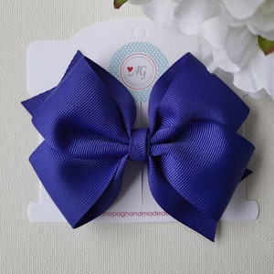 Royal Blue Hair Bow, Uniform Hair Bow, Blue Hair Bow, Hair Bows for Girls, Toddler Hair Bow, Medium Size Bow, Royal Bow, Special Occasions