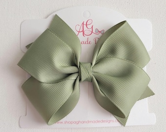 Sage Green Hair Bow | 8 Styles to Choose | Green Hair Bow | Spring Hair Bow | Hair Bow for Girls | Toddler Hair Bow | Green Headband