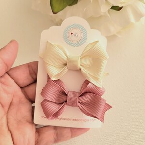 Baby Toddler Hair Bows, Baby Bows, Mini Hair Bow, Baby Hair Clips, Small Dogs Hair Bows, Toddler Hair Clips, 2 Inch Bow, Fully Lined Clips zdjęcie 7